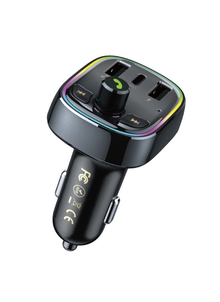 WEKOME Fast Car Charger with MP3 Bluetooth Player Black - Image 1