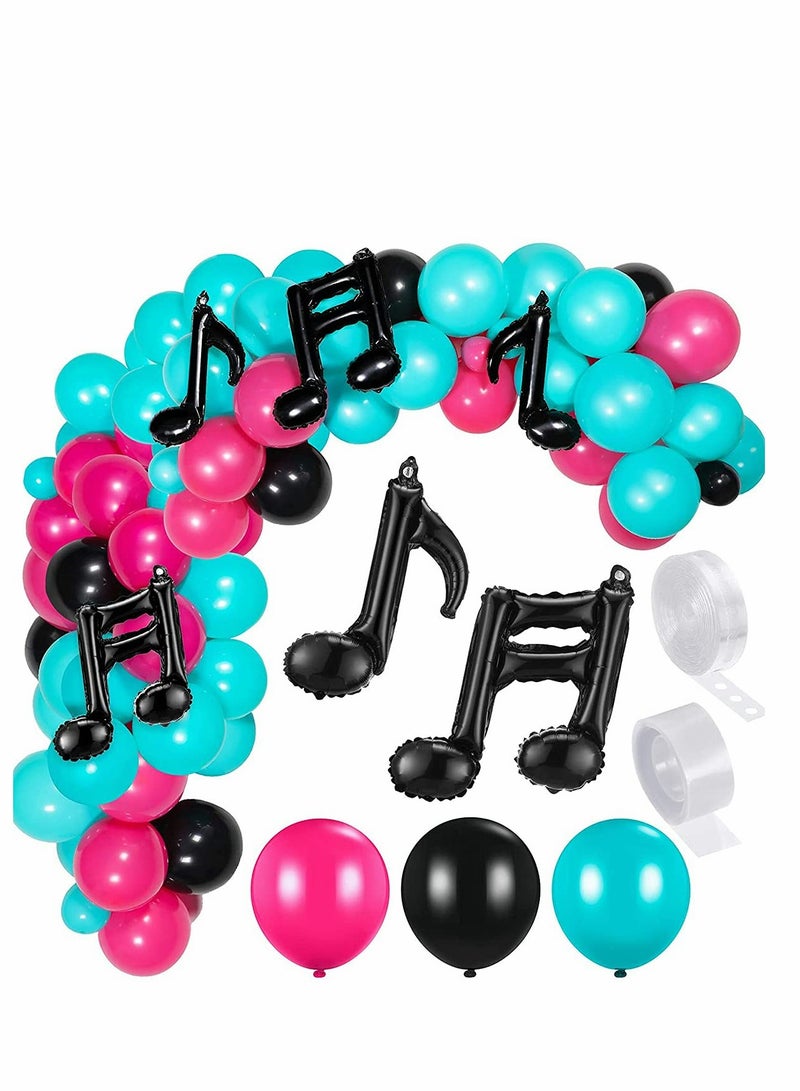 Excefore 141Pcs TIKtok Music Balloon Birthday Balloon Garland Arch Kit,Themed Aluminum Balloon Set Contains 139 Balloons, 1 Roll of Glue and 5 Meters Balloon Chain, Party Decoration - Image 1
