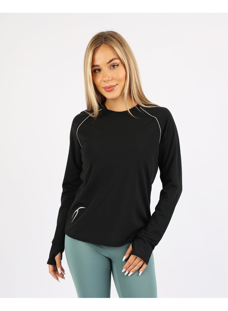 أتوم تيشيرت رياضي Atum Long Sleeve أسود - Image 1