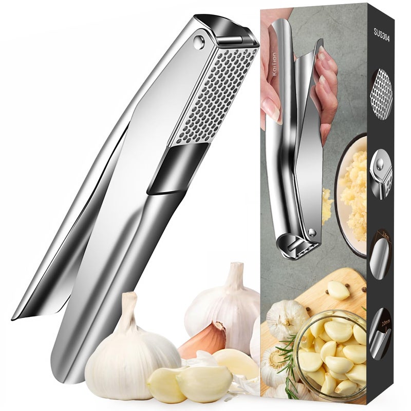 KAITION Stainless Steel Garlic Press Premium Garlic Crusher LeakProof Easy to Clean Rustresistant Dishwasher Safe - Image 2
