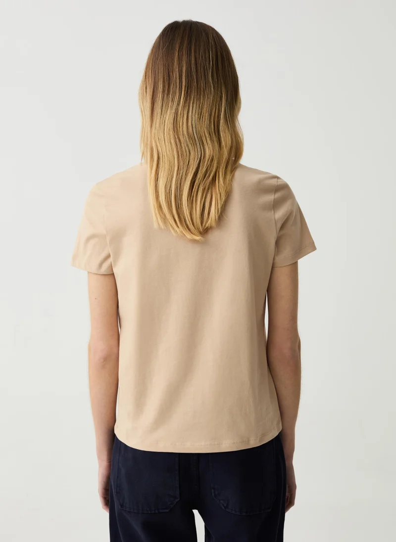 Ovs Crew-neck T-shirt with lettering print