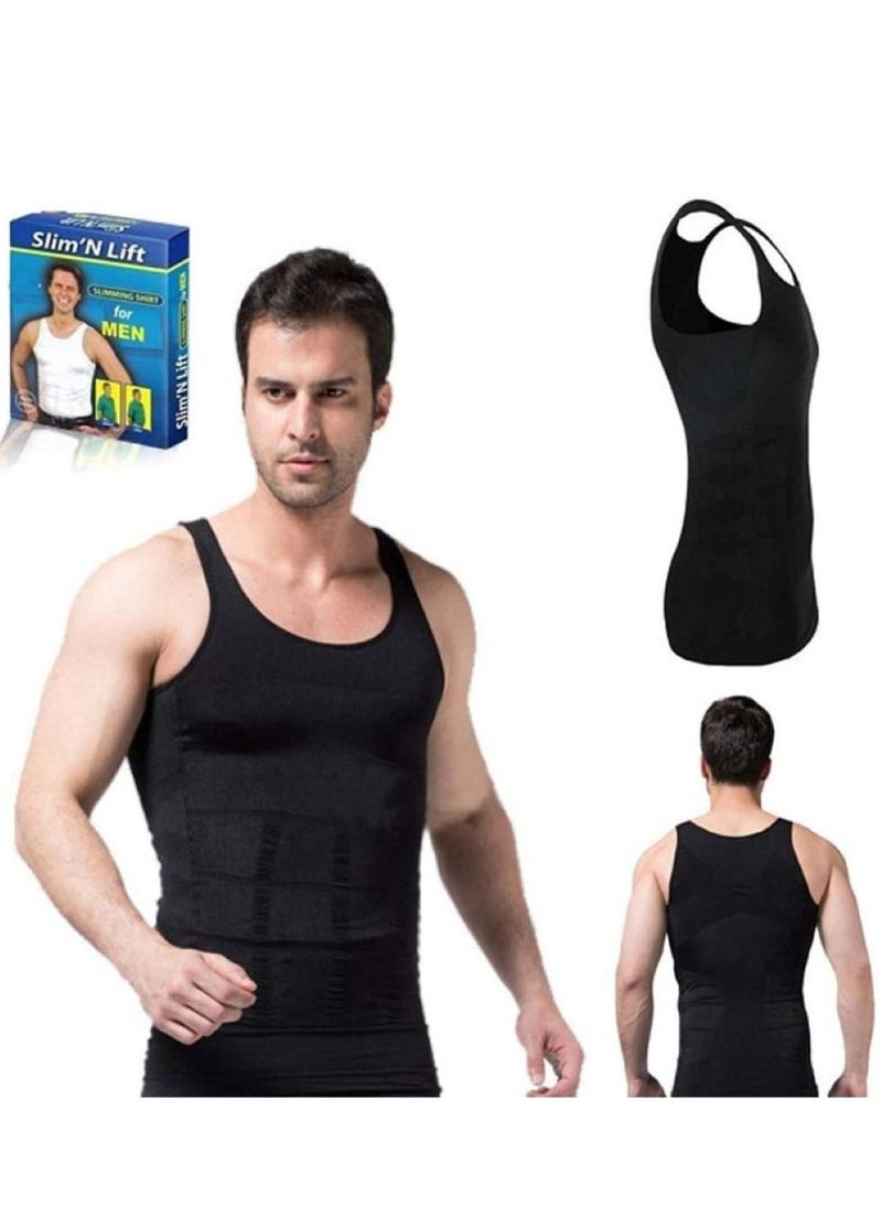 SLIM'N LIFT - Sauna Vest Compression Slimming Vest Underwear Buster Belly Fat Body Shaping Clothes Slim Corset Men Black - Image 1