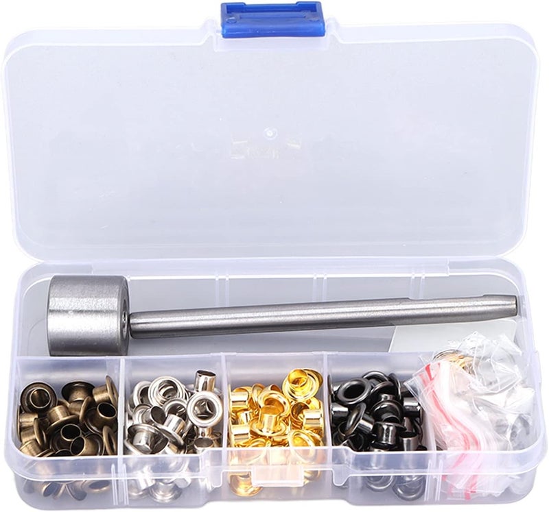 Grommets 4.5mm Plated Copper Metal Kit, 120 Pcs with 3 Mounting Tools, Multi - Color Storage Box - Easy Installation, Durable Rust - Material, Ideal for Clothing - Image 1