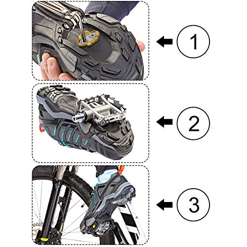 Mudder 2 Pcs Bike Cleats and 2 Pcs Hexagonal Wrench Bike Pedals SPD Cleats for Eggbeater, Candy, Smarty, Mallet Pedals, Cycling Shoes - Image 4