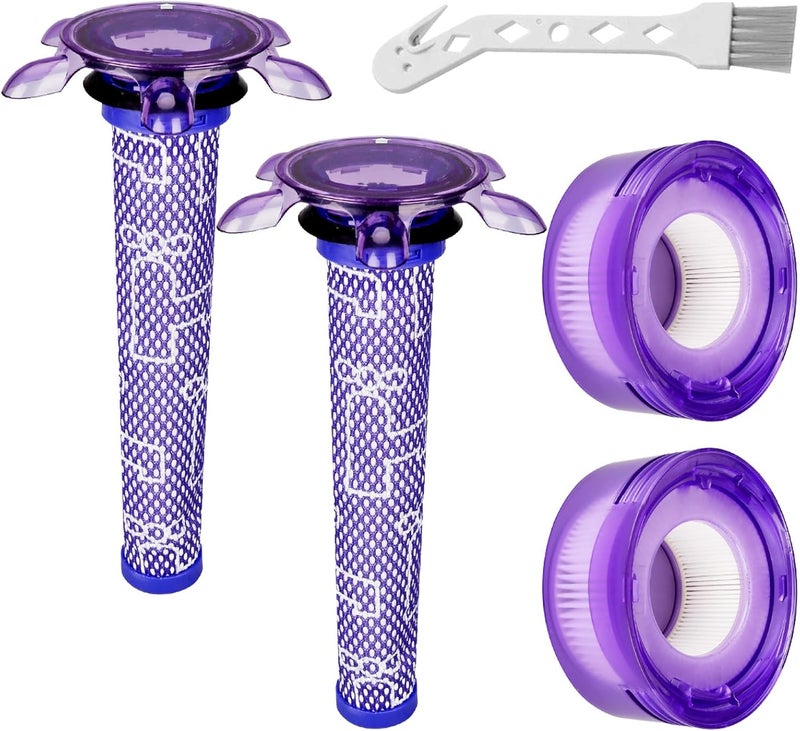 Lemige طقم استبدال الفلتر الجديد V7 V8 لمكنسات Dyson V7 V8 Slim Animal Absolute Motorhead SV10 SV11 SV25 SV37 اللاسلكية، 2 فلتر أولي نجمي و2 فلتر نهائي HEPA، رقم القطعة 965661-05 و967478-05 - Image 1