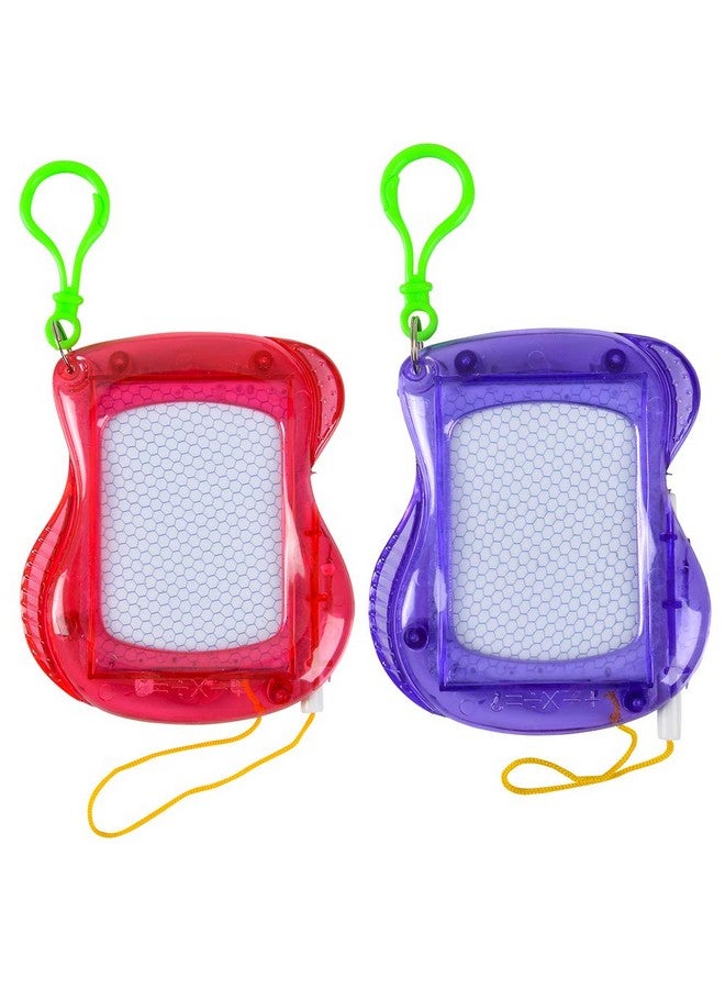 Bedwina Mini Magnetic Drawing Board For Kids - (Pack Of 12) Backpack Keychain Clip Drawing Boards, Erasable Doodle Sketch Writing Pad Boys & Girls, Birthday Kids Party Favors - Image 2