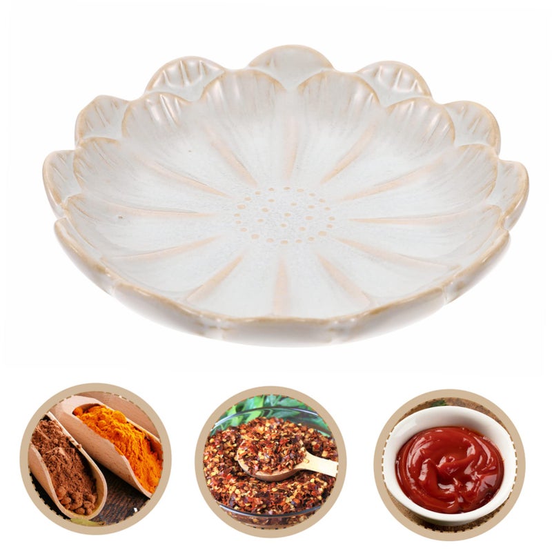 Vintage Ceramic Snack Plate For Sauces And Appetizers Kitchen Dish - Image 4