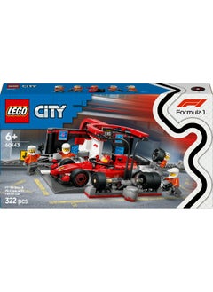 LEGO LEGO City F1 Pit Stop & Pit Crew with Ferrari Car 60443 Building Set (322 Pieces)  - Image 2