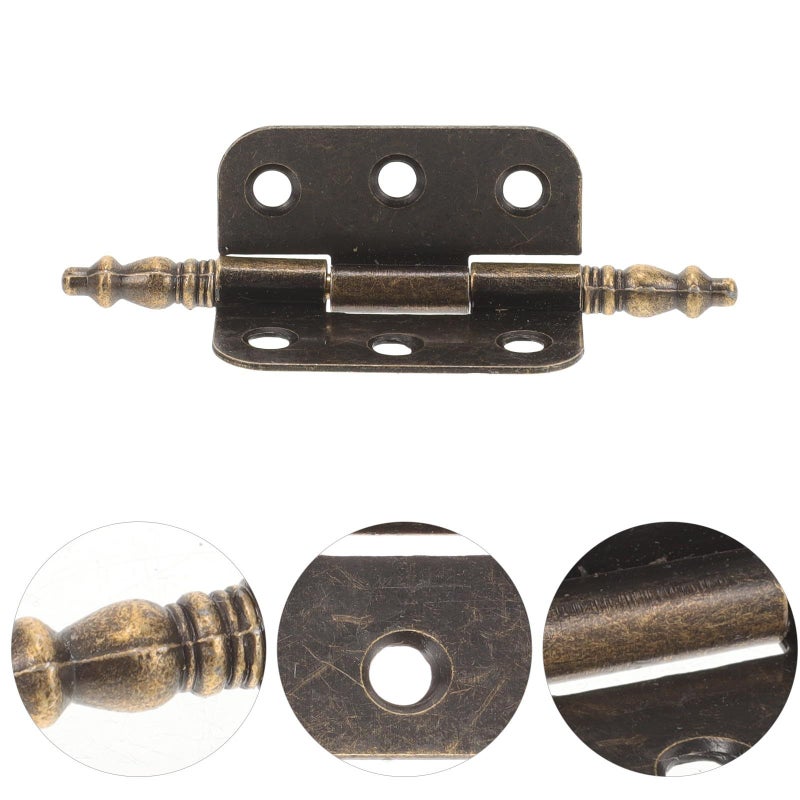 Vintage 6 Hole Iron Cabinet Door Hinges Antique Copper Finish for Jewelry Box - Image 4