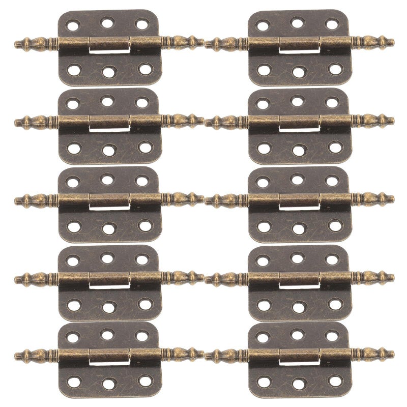 Vintage 6 Hole Iron Cabinet Door Hinges Antique Copper Finish for Jewelry Box - Image 2