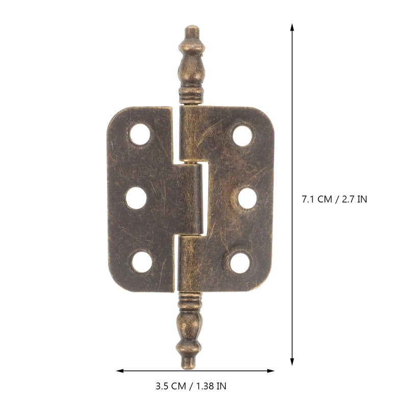 Vintage 6 Hole Iron Cabinet Door Hinges Antique Copper Finish for Jewelry Box - Image 3