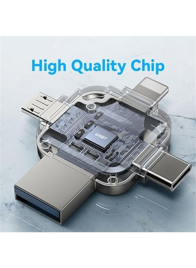 128GB 4 In 1 USB Flash Drive Type C Micro B Lightning OTG Pendrive For Phone PC Laptop - Image 5