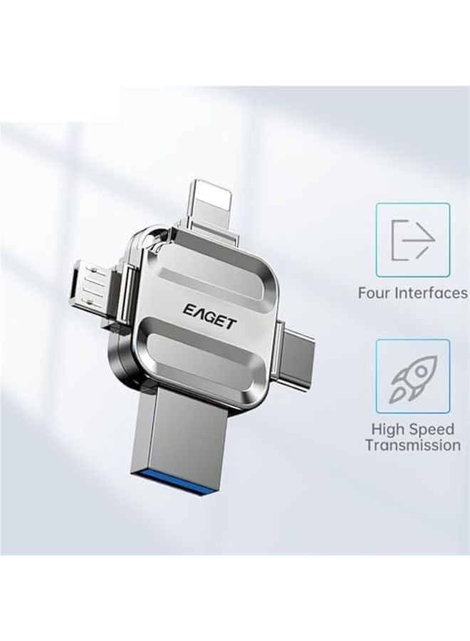 128GB 4 In 1 USB Flash Drive Type C Micro B Lightning OTG Pendrive For Phone PC Laptop - Image 3