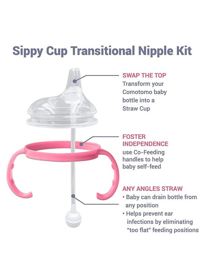 AnPei كوب شرب بفتحة ناعمة مجموعة حلمة انتقالية لزجاجات كوموتومو للأطفال 5 أونص و 8 أونص - Image 4