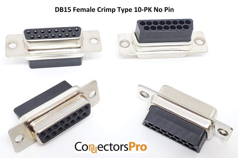 Pc Accessories - Connectors Pro DB15 Female D-Sub Crimp Type Connector, 10 Pcs PK No Pin - Image 5