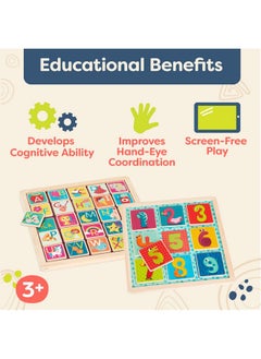 B. Toys B. toys- Puzzle Pals- Magnetic Wooden Puzzles - Alphabet Puzzle & Number Puzzle - Double-Sided Puzzles & Chalkboards - Educational Toys for Kids - 3 Years +  - Image 3