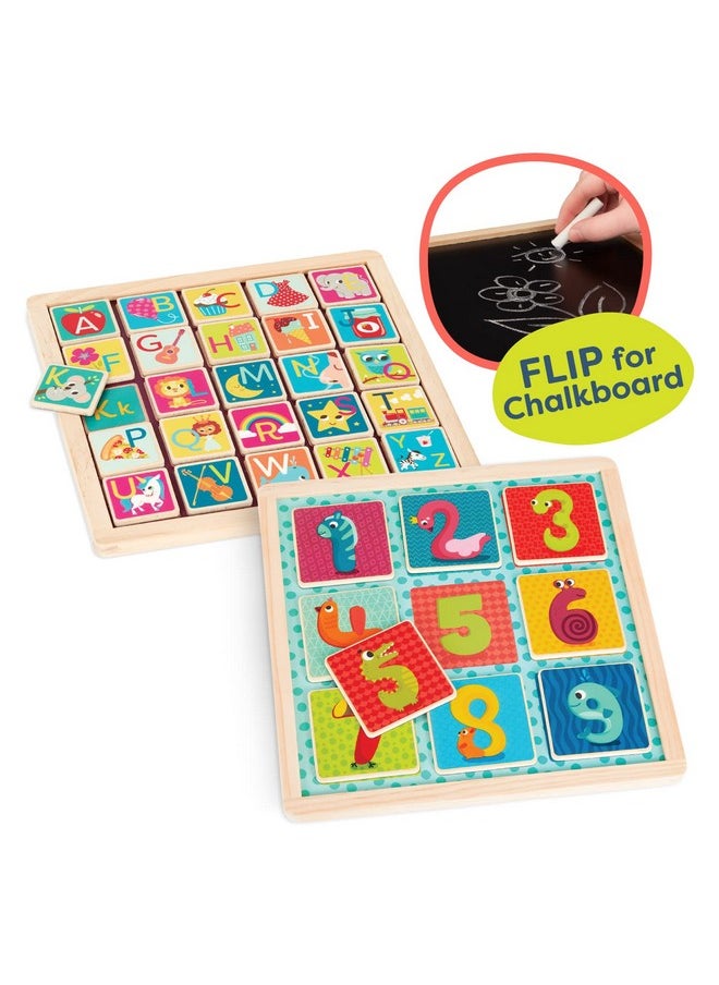 بي. تويز ألعاب ب. - Puzzle Pals - ألغاز خشبية مغناطيسية - ألغاز أبجدية وألغاز أرقام - ألغاز مزدوجة الجوانب وألواح طباشير - ألعاب تعليمية للأطفال من سن 3 سنوات فما فوق  - Image 4