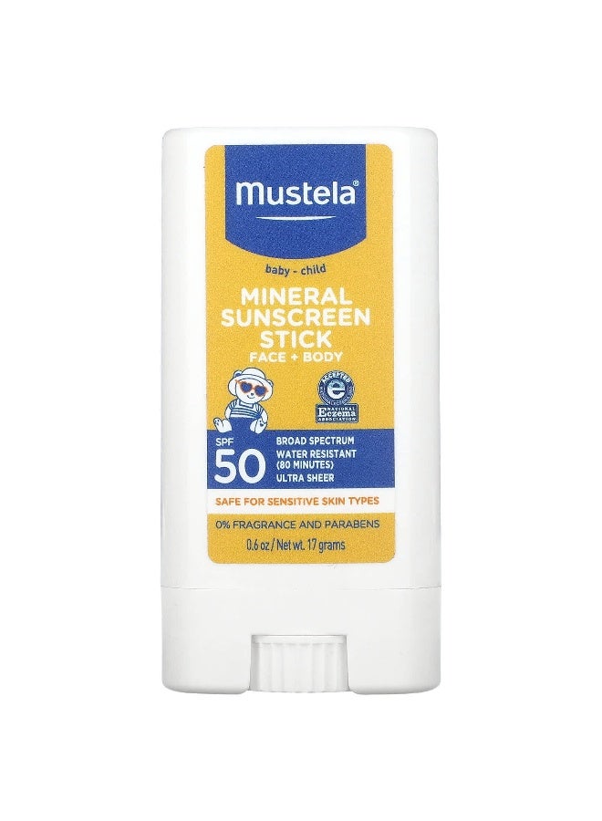 MU.STELA Mustela, Baby - Child Mineral Sunscreen Stick, SPF 50, 0.6 oz (17 g) - Image 1