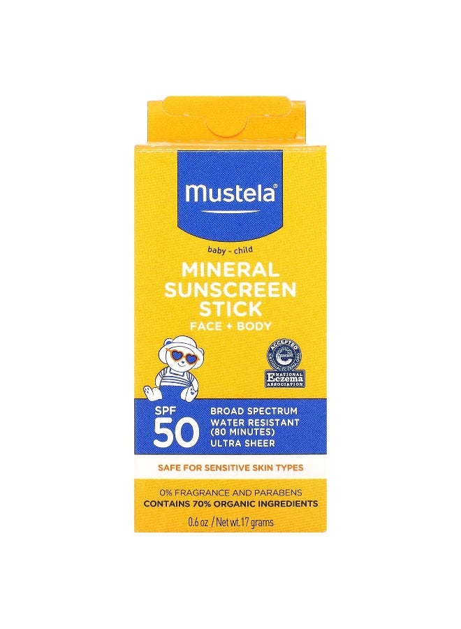 MU.STELA Mustela, Baby - Child Mineral Sunscreen Stick, SPF 50, 0.6 oz (17 g) - Image 2