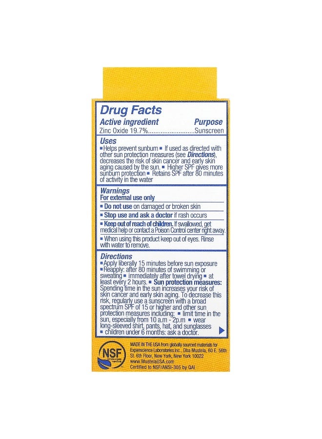 MU.STELA Mustela, Baby - Child Mineral Sunscreen Stick, SPF 50, 0.6 oz (17 g) - Image 3