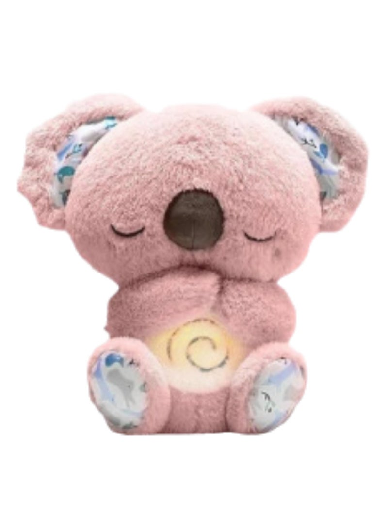 حيوان كوالا للتنفس، رفيق نوم موسيقي من القطيفة مع حركة تنفس إيقاعية (نموذج كلاسيكي وردي بدون بطارية) - Image 1