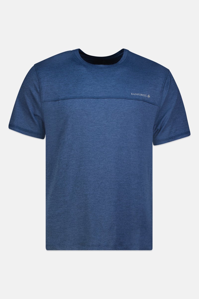 Rainforest Men Crew Neck Short Sleeve Brand Logo T-Shirt, Blue - Image 2