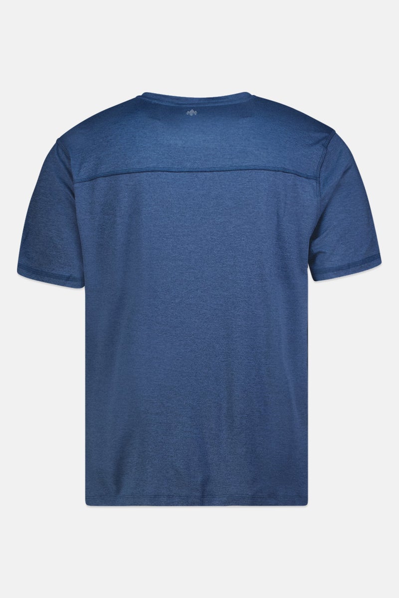 Rainforest Men Crew Neck Short Sleeve Brand Logo T-Shirt, Blue - Image 3
