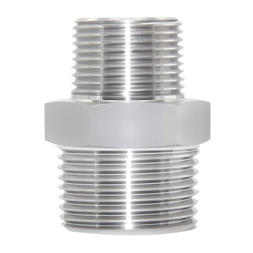 JoyTube Reducer Hex Nipple, 3/4" x 1/2" Male NPT Threaded Reducing Nipple Fitting, 2800psi 304 Stainless Steel Pipe Fitting - Image 3
