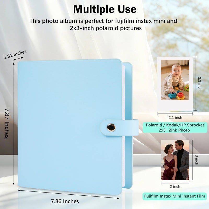 Veicevol 320 Pockets Beautiful Photo Album for 2x3 in Polaroid Photos, Photo Album Holds 320 Photos for Fujifilm Instax Mini 12 11 9 90 8 Evo LiPlay Instant Pictures, Safely Store Your Unique Memories - Image 4