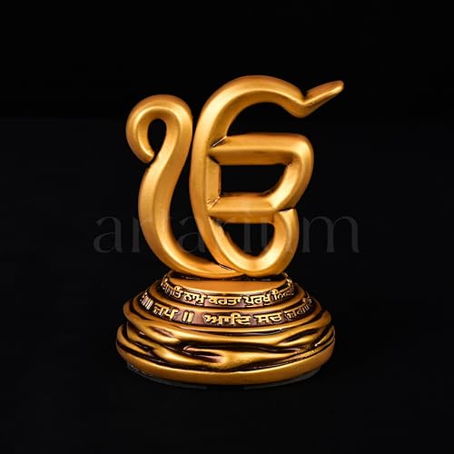 Artarium Ek Onkar Idol for Car Dashboard and Home Decor, Sikh Religious Symbol Showpiece for Office Table, Mandir, Meditation Room, and Gift Purpose, Antique Devotional Statue (3.5 Inch) - Image 5