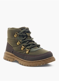 JUNIORS Boys Panelled Ankle Boots with Zip Closure and Pull Tabs  - Image 2