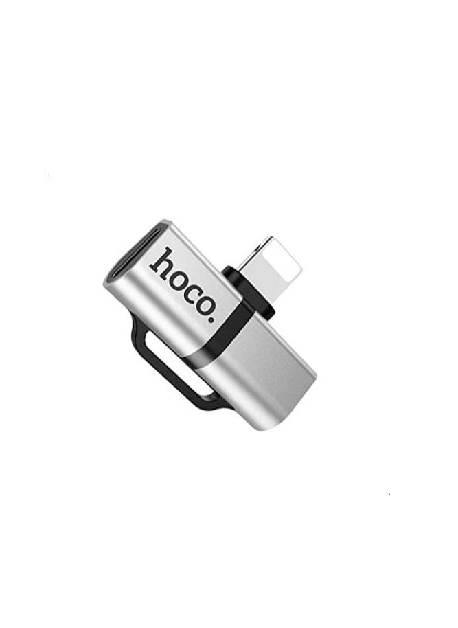 Hoco - HOCO LS20 Apple dual lightning digital audio converter Silve - Image 1