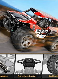 Y&D Remote Control Car, RC Cars Truck, 2.4GHZ 1:18 Fast Racing Monster Off Road Radio for Boys with 4 Batteries Kids Teens Adults Toys  - Image 4