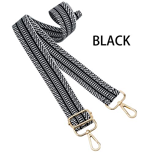 ZOOEASS Wide Shoulder Strap Adjustable Replacement Belt Guitar Style Crossbody Bag Handbag Strap Multicolor Canvas Straps(Wide:1.4in) (Color6) - Image 2