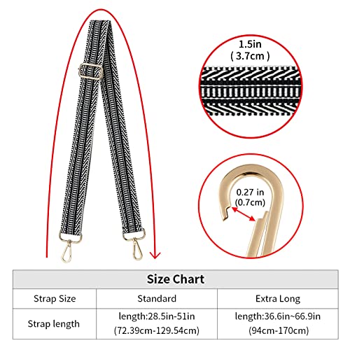 ZOOEASS Wide Shoulder Strap Adjustable Replacement Belt Guitar Style Crossbody Bag Handbag Strap Multicolor Canvas Straps(Wide:1.4in) (Color6) - Image 5
