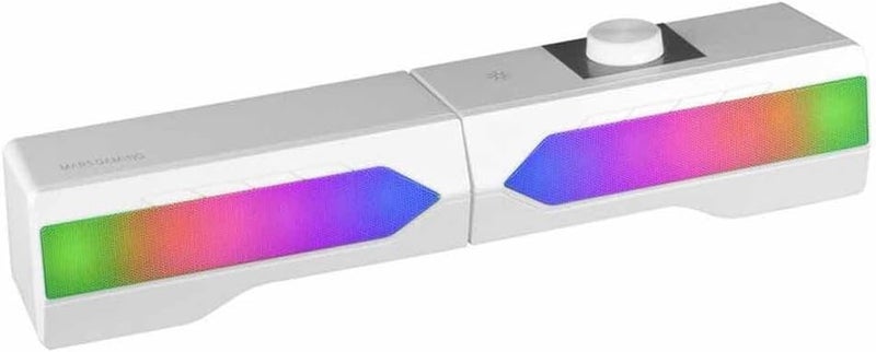 مارس_جيمنج Mars Gaming MSDUOW، شريط صوت + مكبرات صوت ألعاب 2.0، RGB Mesh، بلوتوث 5.0 وجاك، صوت DSP بقوة 15 واط، أبيض - Image 3