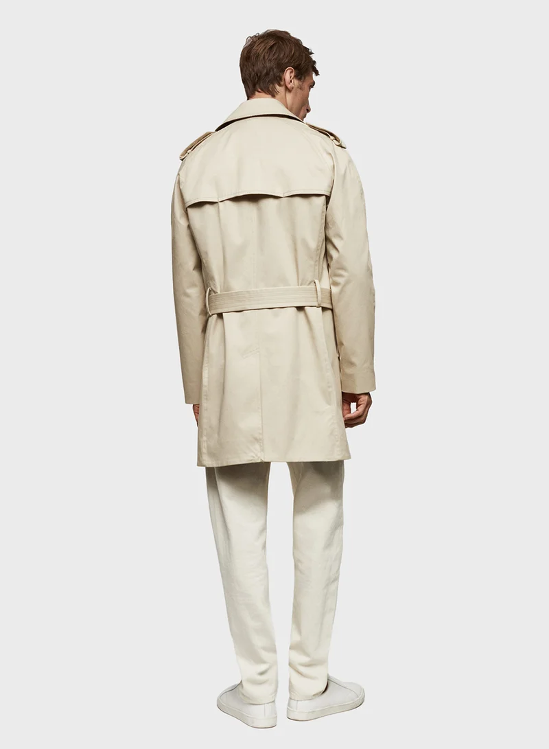 مانجو مان Classic Water Repellent Trench Coat