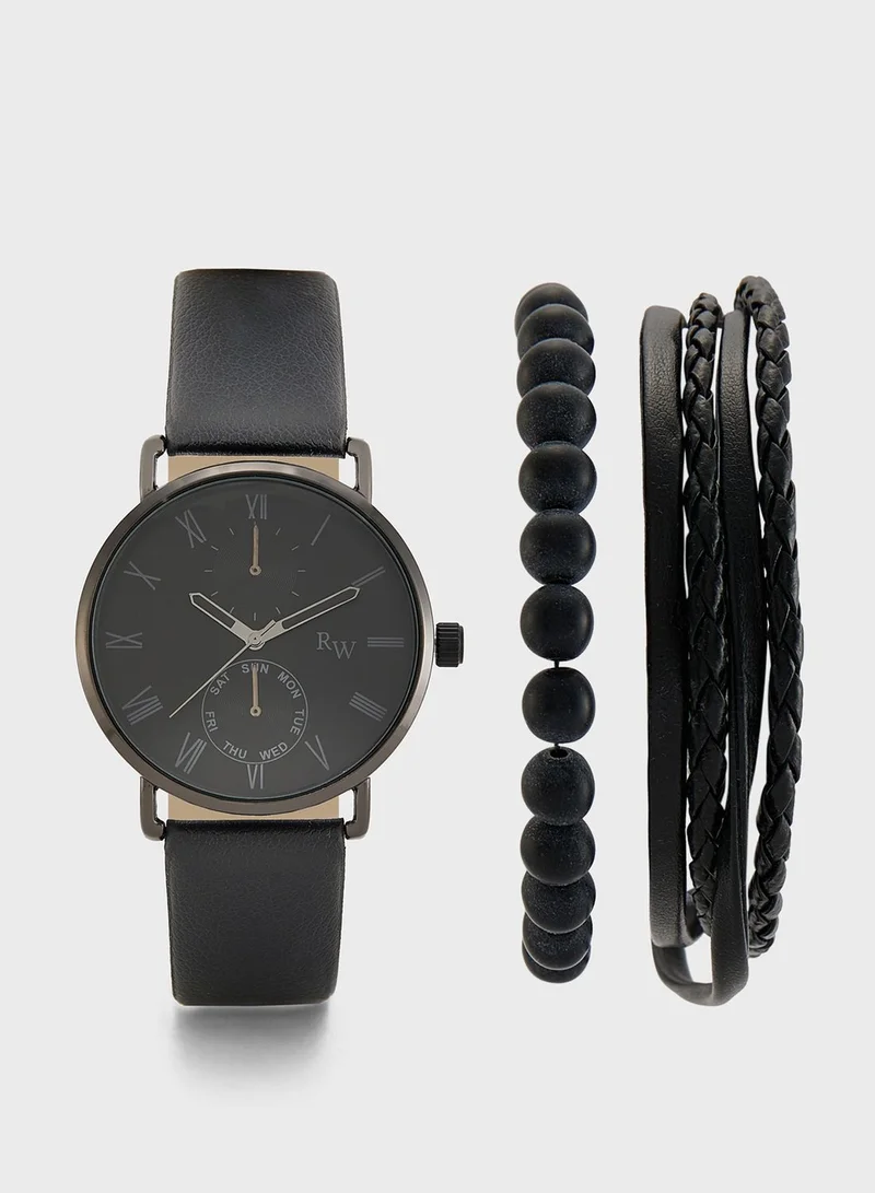 Robert Wood Watch and Bracelet Gift Set