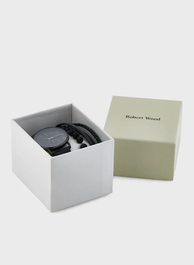 Robert Wood Watch and Bracelet Gift Set