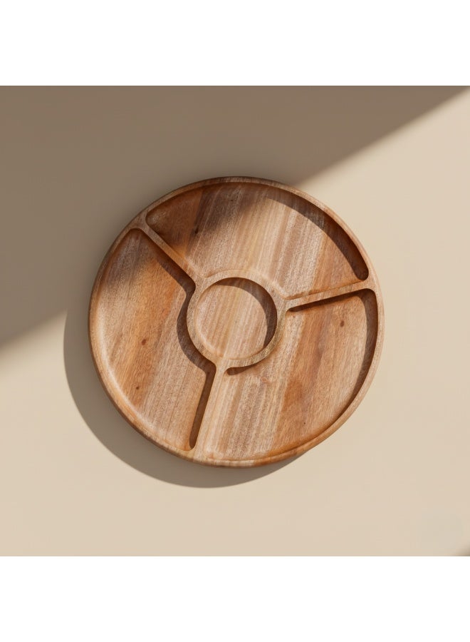 CASA HOME Premium Wooden Divided Serving Tray – Elegant Snack & Nuts Platter for Dates, Appetizers & Home Entertaining - Image 4