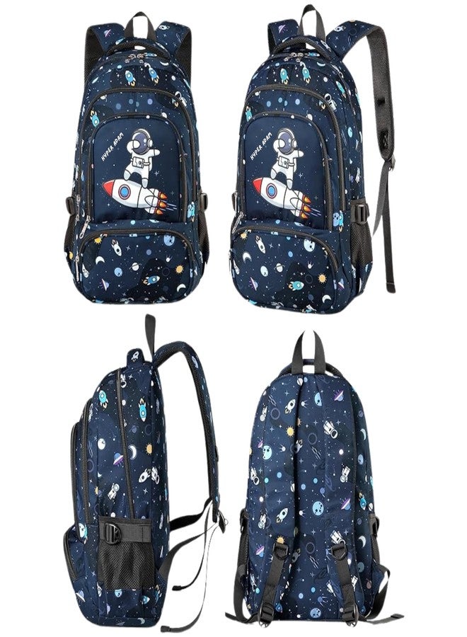 هايبر آدم حقيبة ظهر مدرسية هايبر آدم 35 لتر، لون أزرق فضائي، مناسبة للجامعة والسفر والمكتب، متعددة الأغراض، حقيبة نزهة للأولاد والبنات HA-117 - Image 4