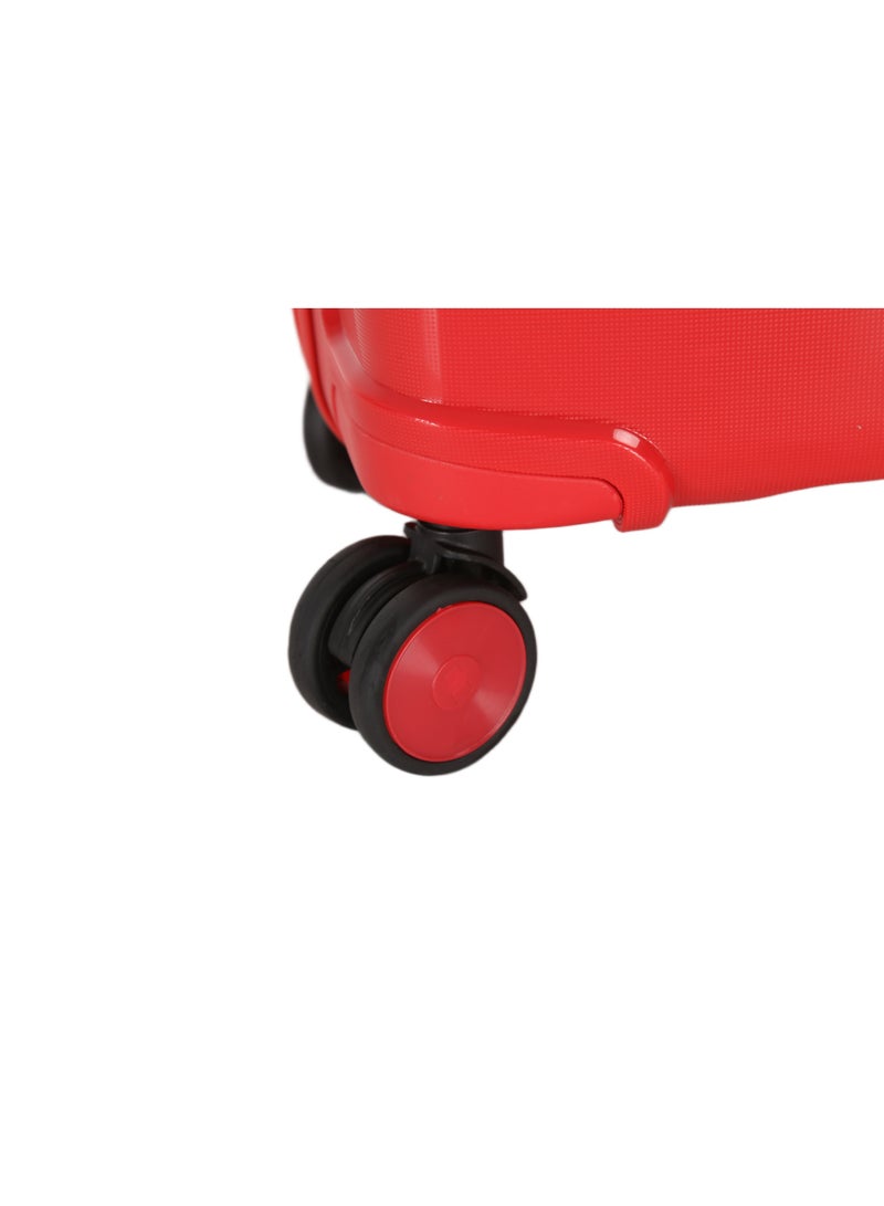 اتش تي مجموعة حقائب سفر إتش تي، من أربع قطع - حقائب متينة بهيكل صلب مع عجلات دوارة، ومقبض تلسكوبي، وسحابات مضادة للسرقة (13/20/24/28 بوصة، 13.5/49/80/116 لترًا، مجموعة سفر خفيفة الوزن، لون أحمر) - Image 5