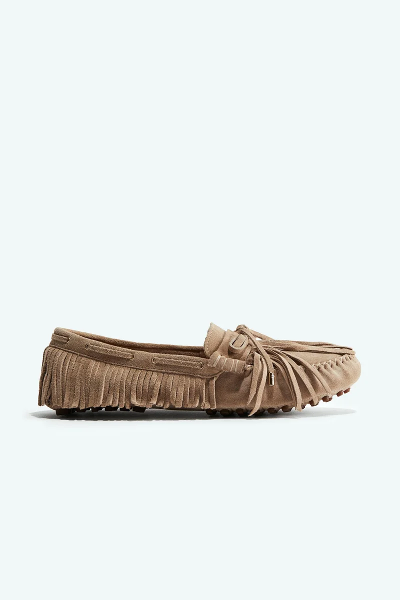H&M Fringe suede loafers