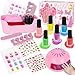 EULRGAUS Kids Nail Polish Set for Girls 14PCS Nail Art Kit with Nail Dryer Non Toxic Nail Polish kit and Fake Nails for Kids Girl Toys Age 68 Halloween Christmas Birthday Gifts for Girls 812 - Image 3