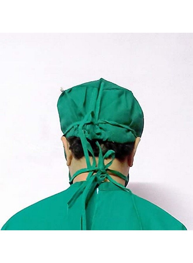 IE Cotton Head Cap And Cotton Face Mask Doctor Ot Cap And Mask Green Cloth Cap And Mask Reusable Washable Comfortable Surgical Cap Mask (5)  - Image 4