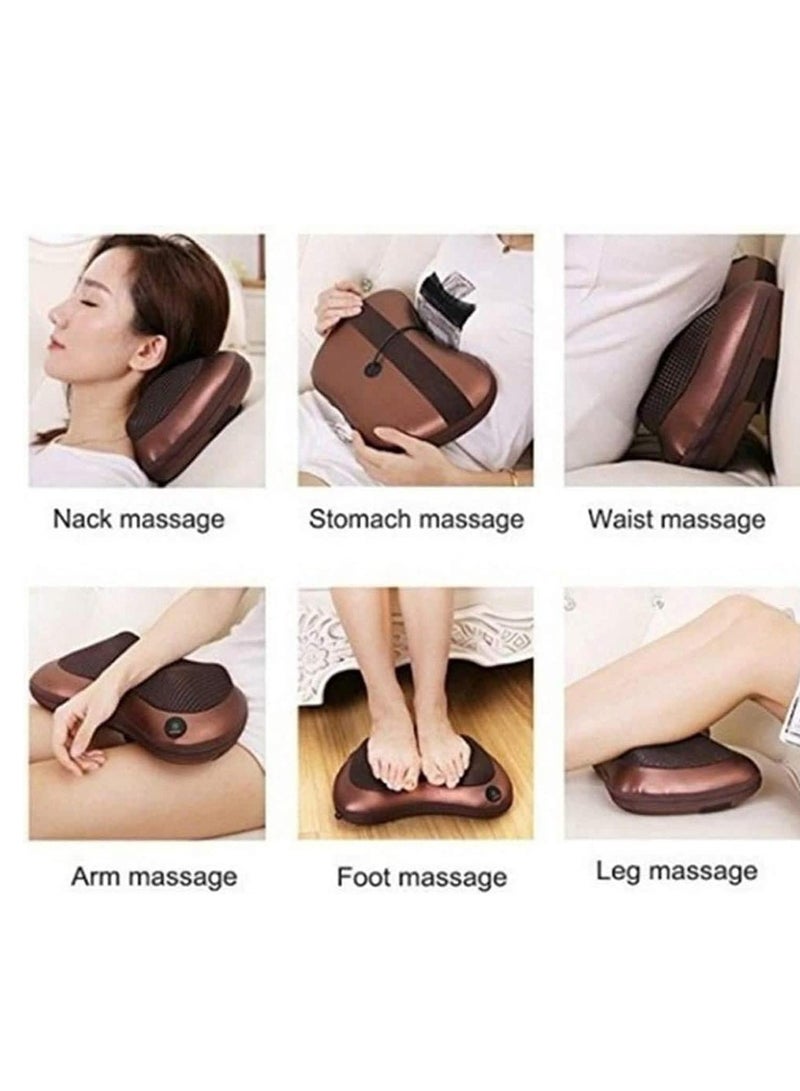 ELTRAZONE Neck Massage Pillow And Shoulders - Abdomen, Legs & Back Massager Relaxation By 8 Head With Magnet Vibrator Electric Heating Kneading Therapy - Image 4