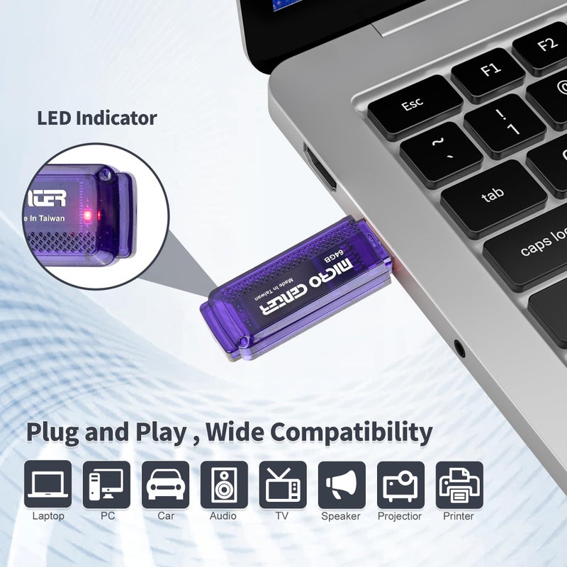 Inland Micro Center SuperSpeed 5 Pack 64GB USB 3.0 Flash Drive Gum Size Memory Stick Thumb Drive Data Storage Jump Drive (64G 5-Pack) - Image 5