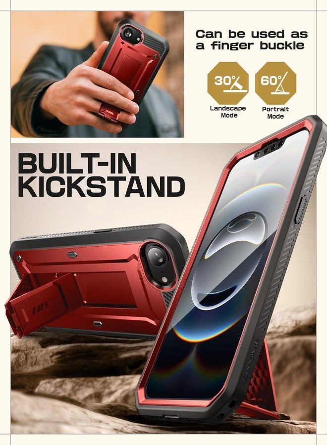 سوبكيس جراب SUPCASE لهاتف iPhone 16e مع واقي شاشة (يونيكورن بيتل برو)، [حامل مدمج ومشبك حزام] [حماية بمستوى عسكري] جراب كامل للهاتف لهاتف iPhone 16e 6.1 بوصة 2025 (أحمر) - Image 4