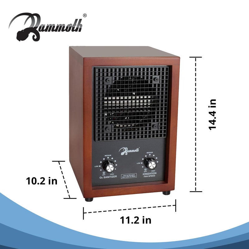 Mammoth Ion and Ozone Generator 3000 mg/hour, Adjustable up to 3,500 SqFt Ionizer & Deodorizer Ozone Odor Eliminator- Ozone Machine Wooden Design Ideal for Dust, Pollen, Pets & Smoke Smell - Image 2