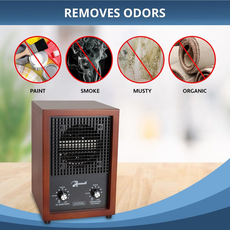 Mammoth Ion and Ozone Generator 3000 mg/hour, Adjustable up to 3,500 SqFt Ionizer & Deodorizer Ozone Odor Eliminator- Ozone Machine Wooden Design Ideal for Dust, Pollen, Pets & Smoke Smell - Image 5